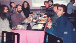 Andrew Morley, Richard, Anthony van der Wal, Katrina van der Wal, Denise Santos, Marcelo Santos, Katie Komjathy, and Attila Komjathy, Fredericton, New Brunswick, ~1994.