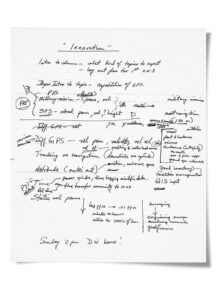 FIGURE 1: First page of Dave Wells’ notes from December 31, 1989 on how UNB would manage the “Innovation” column. (Photo: GPS World archives)