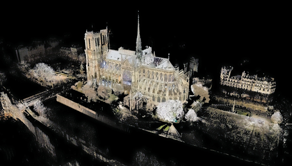 Professor Andrew Tallon’s detailed laser analysis of the cathedral’s exterior. Photo: Andrew Tallon (Vassar College / Columbia University)