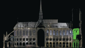The point cloud data was integrated into Building Information Models (BIM) processes, which allowed architechts to create a digital twin of the cathedral. (Photo: Andrew Tallon (Vassar College / Columbia University))