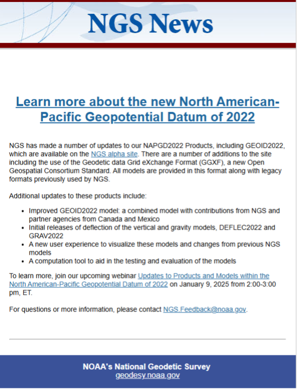 NGS Dec. 18 newsletter. (Photo: NGS website) 