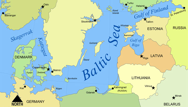 Map of the Baltic Sea.
