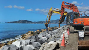 Te Ara Tupua will deliver a new resilient coastal edge protecting the road and rail while providing new and safer transport options. Photo: Trimble