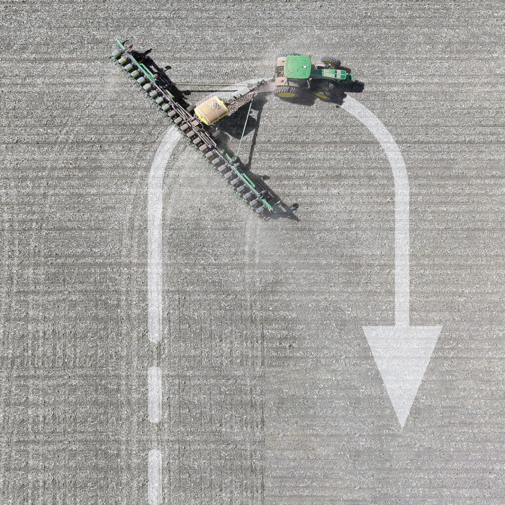 To maximize an operator’s turning accuracy and efficiency, Ag Leader introduced TurnPath, hands-free steering for automatic, repeatable end-of-row turns. (Photo: Ag Leader)