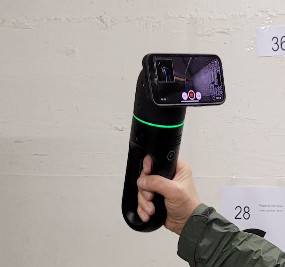 Approaches to adding multiple sensors, be that to GNSS rovers, or dedicated reality capture devices, may someday merge as newer, smaller, and more capable sensors are added to the former, and improved positioning capabilities are added to the latter. The Leica BLK2GO PULSE is an example of where solid-state time-of-flight sensors can be leveraged, rather than traditional laser scanning profilers (that have moving parts). (Photo: Gavin Schrock)