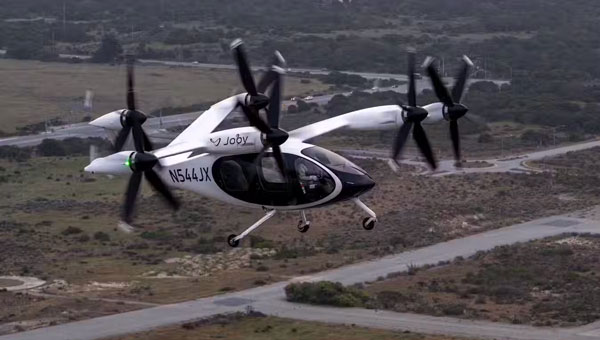 Joby’s eVTOL piloted transition from vertical to horizontal (Photo: Joby)