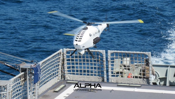 Alpha A900 approaches for deck landing. (Credit: Alpha)
