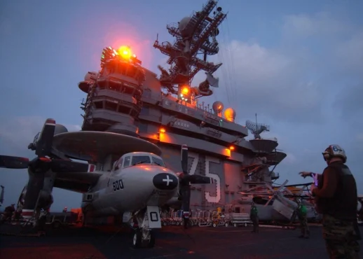 Flight operations on the aircraft carrier USS Harry S. Truman. (DoD photo by Airman Ryan O'Connor, U.S. Navy)