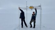 Greenland is shifting centimeters northwest each year, shows new research led by Danjal Longfors Berg (right). The island’s size also changes due to bedrock stretching and compression. (Photo: DTU Space)