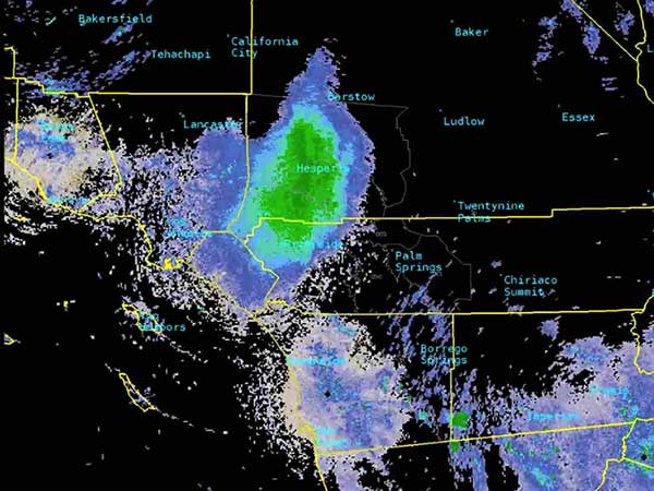 The ladybug blob tracked by Doppler radar. (Image: National Weather Service)