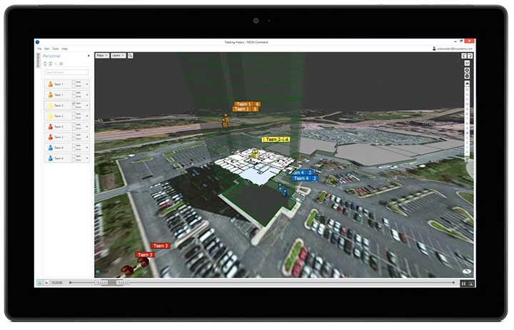 TRX Systems’ NEON Personnel Tracker provides ubiquitous 3D location, tracking and mapping. (Screenshot: TRX Systems)