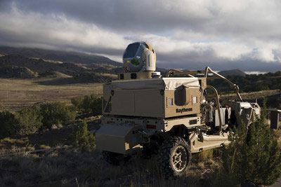 According to Raytheon, its HELWS uses energy to detect, identify, track and take down drones. (Photo: Raytheon)