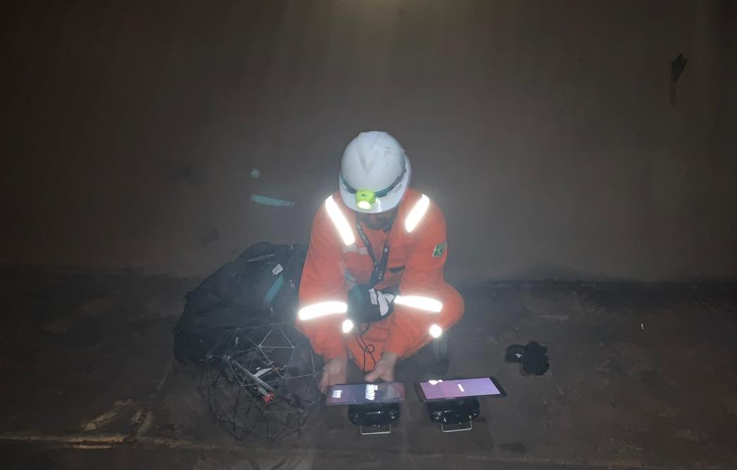The drones are prepped for the tank inspection. The UAV inspection just over an hour. (Photo: Terra Drone)