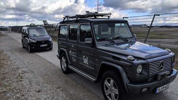 This pair of testbed vehicles went out on the road in Germany to simulate the way we are all likely to be using 5G positioning services in the future. (Photo: ESA)