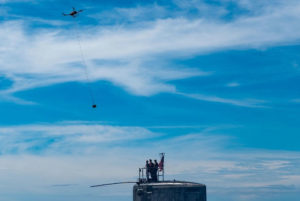 Package delivery to USS Hawaii (Photo: U.S. Navy/Mass Communication Specialist 1st Class Michael B. Zingaro)