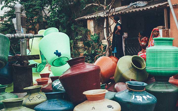 Bangalore water jugs. (Photo: CamBuff/Shutterstock.com)