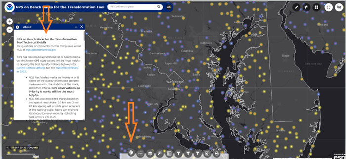 Figure 8: Legend on GPS on Bench Marks Web Map Application Site (Photo: National Geodetic Survey)